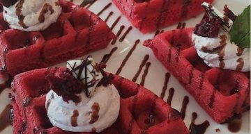 Have you tried red velvet waffles at the Bombay Waffle Co. yet?